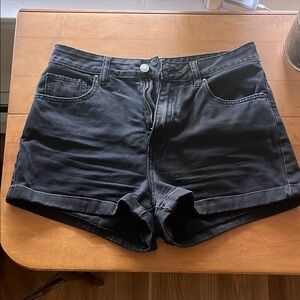 Classic Black Denim Shorts